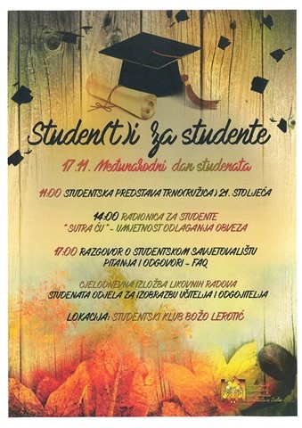 Međunarodni dan studenata – 17. studenoga u studentskom klubu „Božo Lerotić“ „Studen(t)i za studente“ 